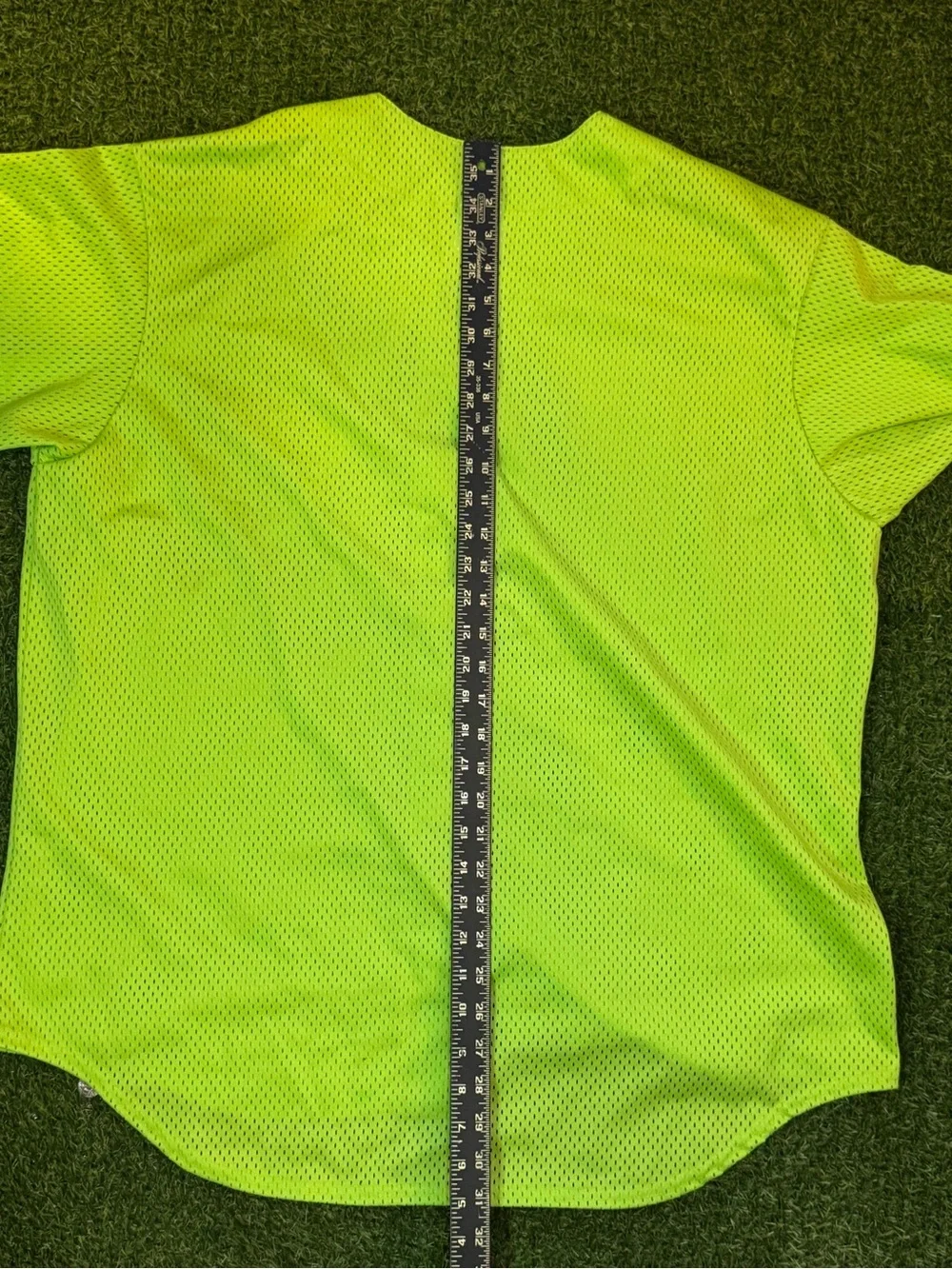 Majestic Neon Green Colorado Rockies Mesh Button-Up Jersey with Purple CR Patch - Picture 4 of 7